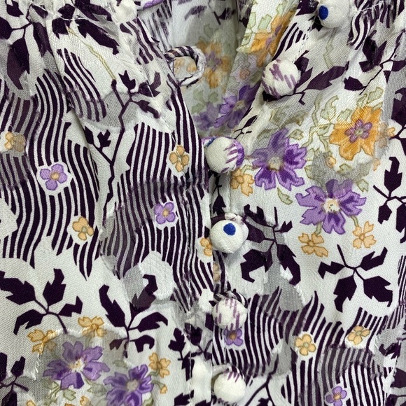 Rebecca Taylor Belle Bouquet Silk Blend Top in Snow Combo NWT $375 Retail - Picture 6 of 9